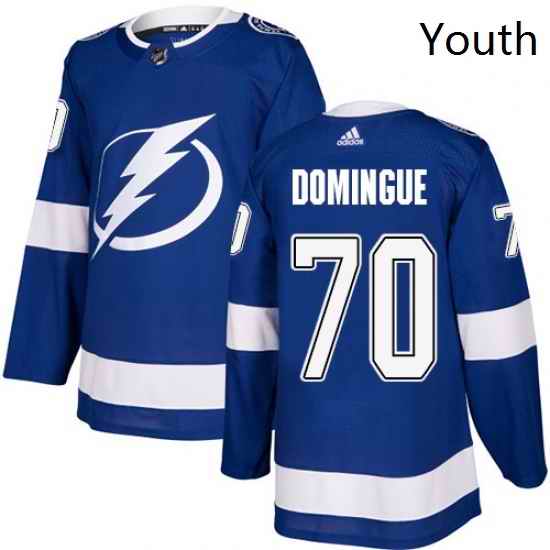 Youth Adidas Tampa Bay Lightning 70 Louis Domingue Authentic Royal Blue Home NHL Jersey